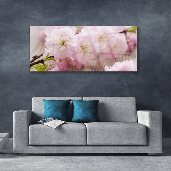 Tablou pe sticla Filiala Flori Floral Brown roz