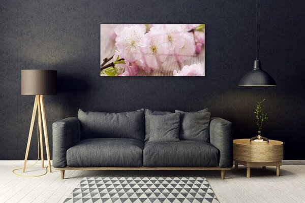 Tablou pe sticla Filiala Flori Floral Brown roz