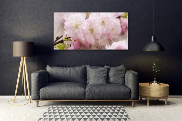 Tablou pe sticla Filiala Flori Floral Brown roz