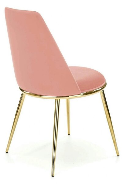Scaun dining roz K460, stofa catifelata/metal, 49x54x84 cm