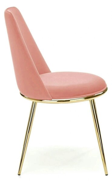 Scaun dining roz K460, stofa catifelata/metal, 49x54x84 cm