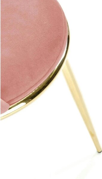 Scaun dining roz K460, stofa catifelata/metal, 49x54x84 cm