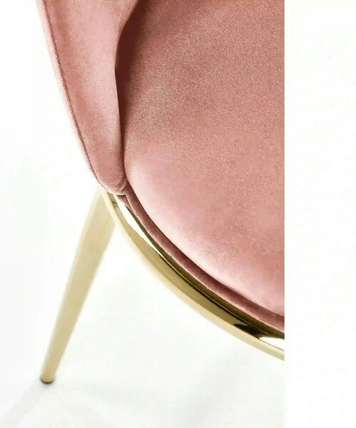 Scaun dining roz K460, stofa catifelata/metal, 49x54x84 cm
