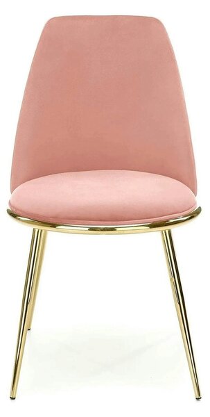 Scaun dining roz K460, stofa catifelata/metal, 49x54x84 cm
