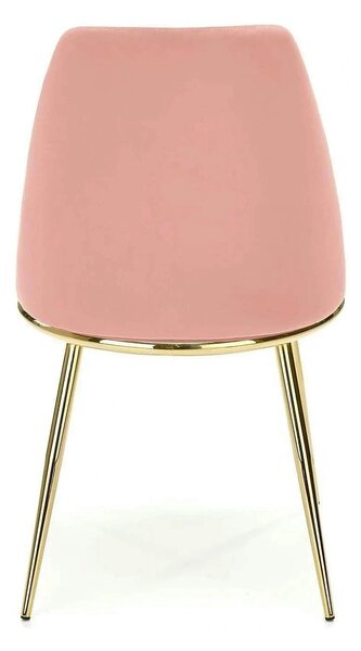 Scaun dining roz K460, stofa catifelata/metal, 49x54x84 cm
