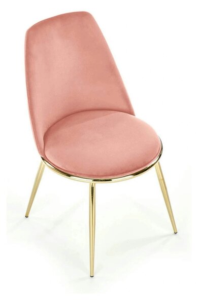 Scaun dining roz K460, stofa catifelata/metal, 49x54x84 cm