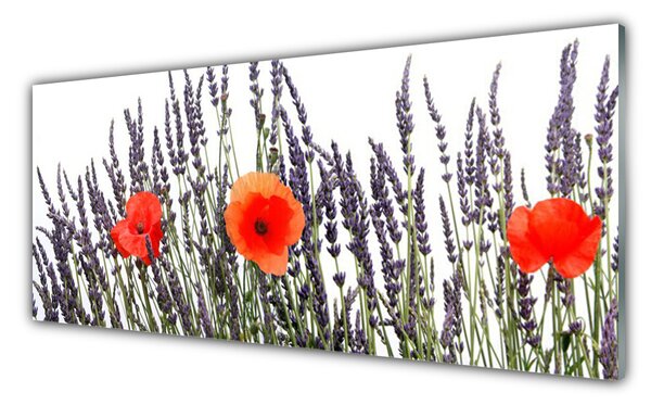 Tablouri acrilice Flori Floral Violet Roșu Verde