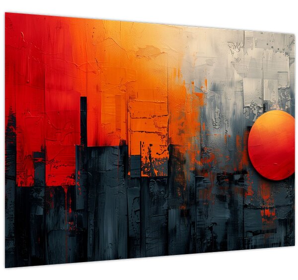 Tablou - Pictura abstractă a orașului (70x50 cm)