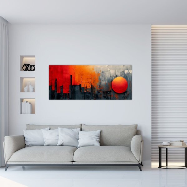 Tablou - Pictura abstractă a orașului (120x50 cm)