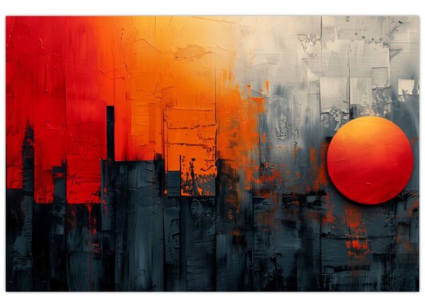 Tablou - Pictura abstractă a orașului (90x60 cm)