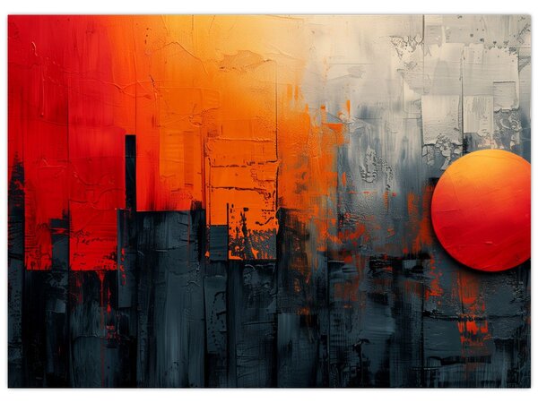 Tablou - Pictura abstractă a orașului (70x50 cm)