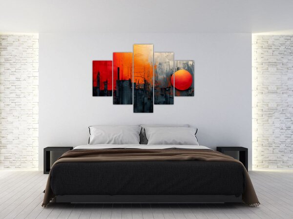 Tablou - Pictura abstractă a orașului (150x105 cm)