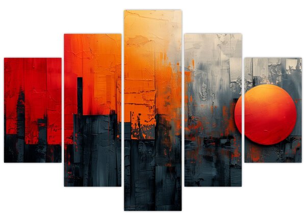 Tablou - Pictura abstractă a orașului (150x105 cm)