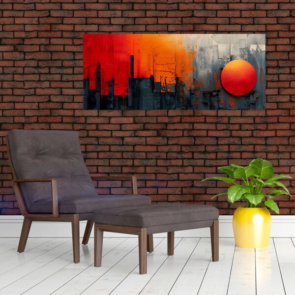 Tablou - Pictura abstractă a orașului (120x50 cm)