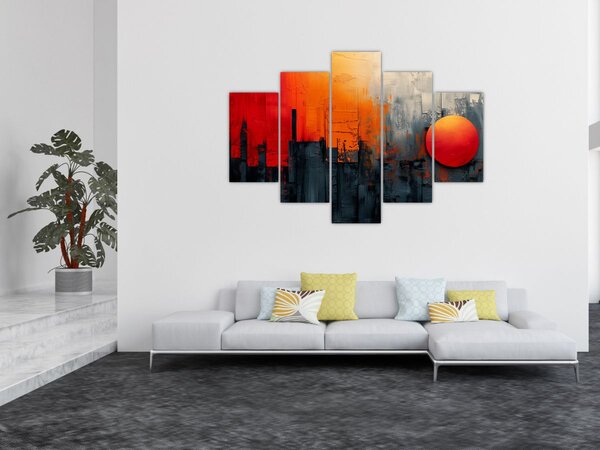 Tablou - Pictura abstractă a orașului (150x105 cm)