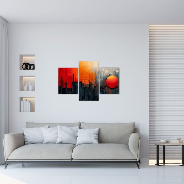 Tablou - Pictura abstractă a orașului (90x60 cm)
