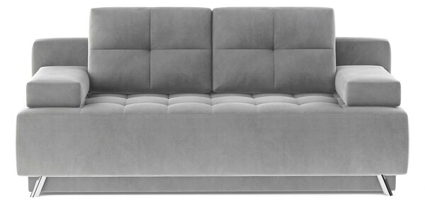 Canapea extensibila OSLO, stofa catifelata gri - Element 24, cu lada d