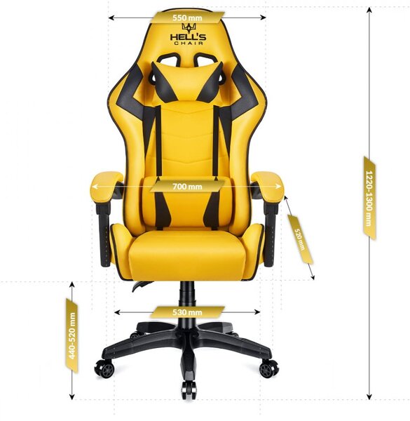 Scaun de gaming HC-1007, galben