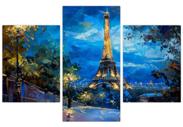Tablou - Pictură în ulei a Turnului Eiffel (90x60 cm)