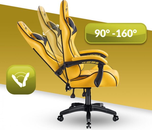 Scaun de gaming HC-1007, galben