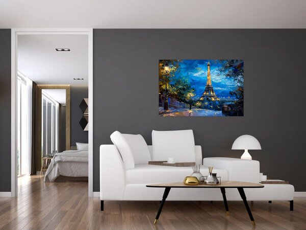 Tablou - Pictură în ulei a Turnului Eiffel (90x60 cm)