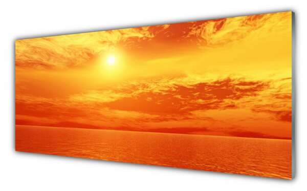 Panou sticla bucatarie Sun Sea Peisaj Galben