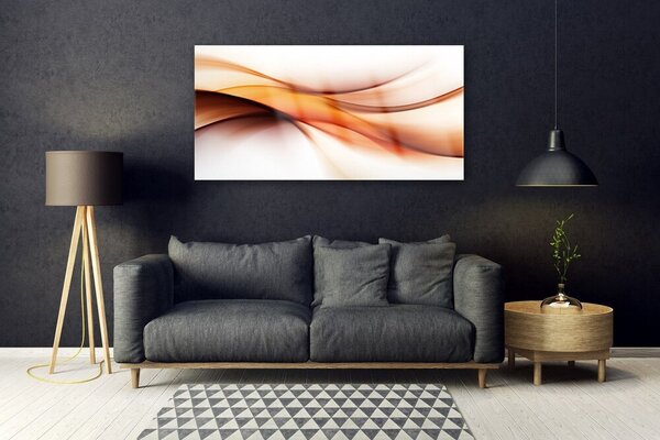 Tablou pe sticla Abstracție Art Alb Brun Galben