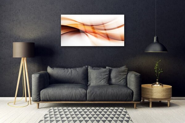 Tablou pe sticla Abstracție Art Alb Brun Galben