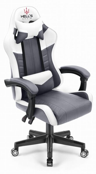 Scaun gaming HC-1004 gri-alb