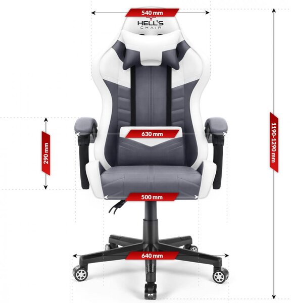 Scaun gaming HC-1004 gri-alb
