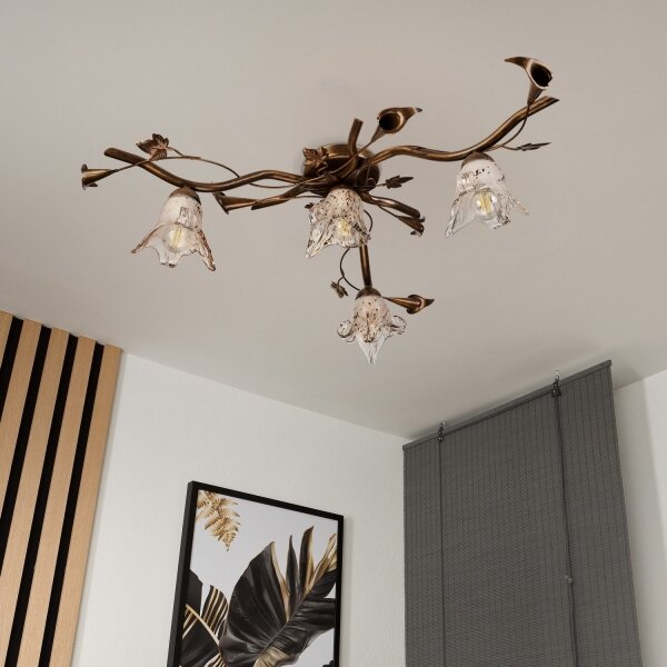 Lustră aplicată ROZETA 4xE14/40W/230V bronz