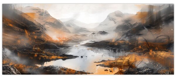 Tablou - Pictura peisajelor montane (120x50 cm)