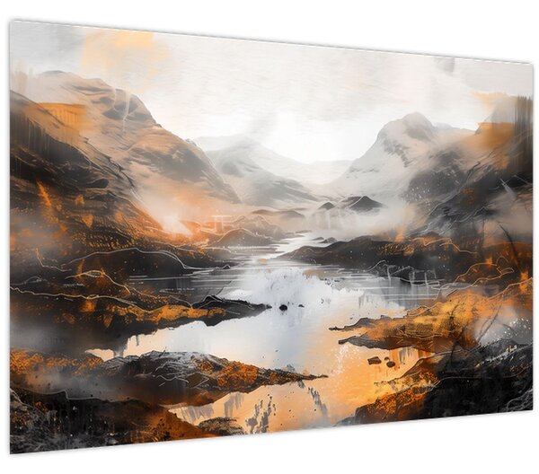 Tablou - Pictura peisajelor montane (90x60 cm)