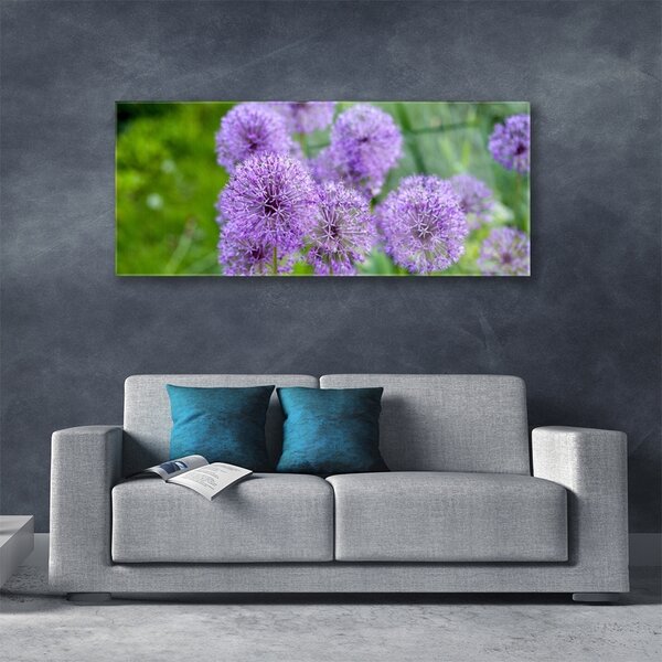 Tablou pe sticla Flori roz Floral