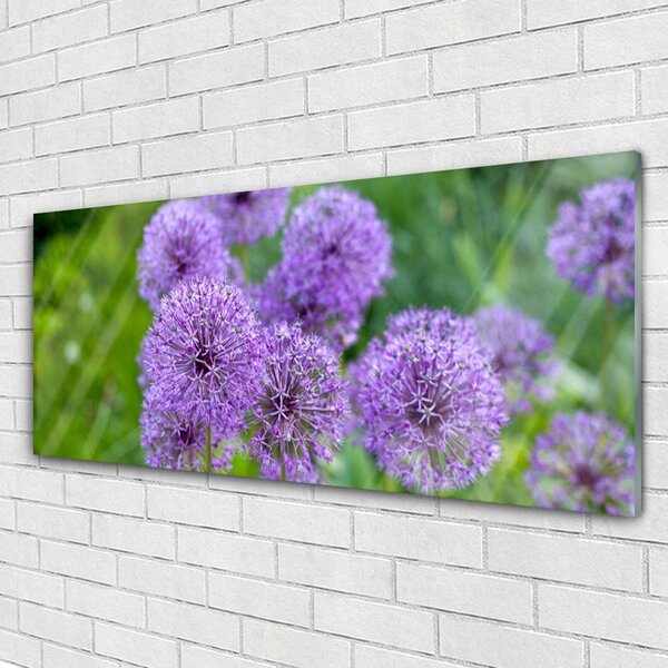 Tablou pe sticla Flori roz Floral