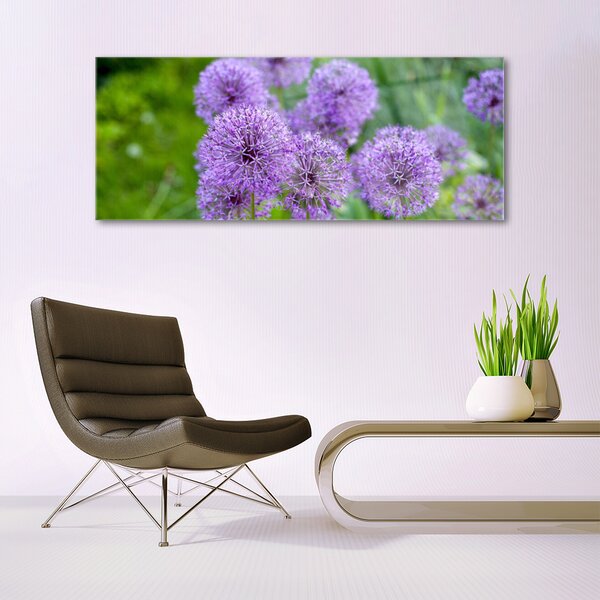 Tablou pe sticla Flori roz Floral