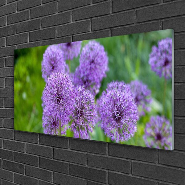 Tablou pe sticla Flori roz Floral