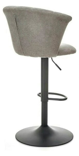 Scaun bar H104, gri/negru, stofa/otel, 55x53x90/112 cm