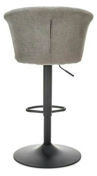 Scaun bar H104, gri/negru, stofa/otel, 55x53x90/112 cm