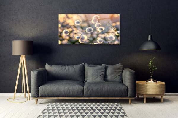 Tablou pe sticla Flori Floral Gray