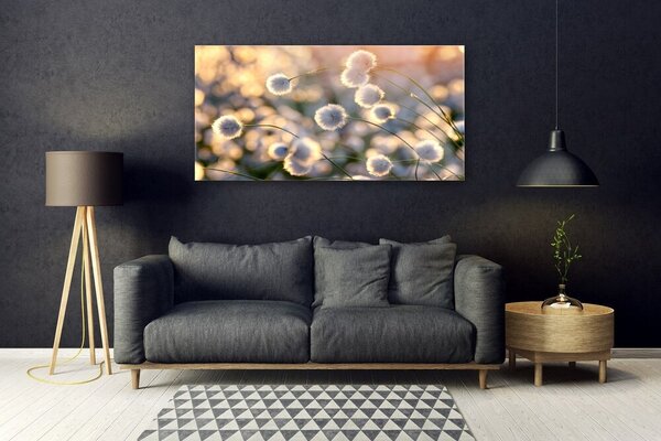 Tablou pe sticla Flori Floral Gray