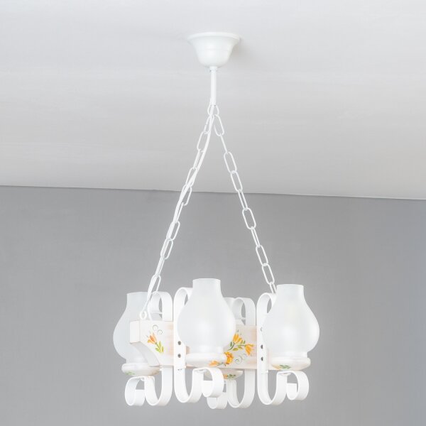 Brilagi - Lustru cu lanț QUEEN 4xE14/40W/230V fag/crem