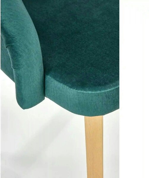Scaun TOLEDO 2, verde/stejar, stofa catifelata/lemn de fag, 57x56x86 c
