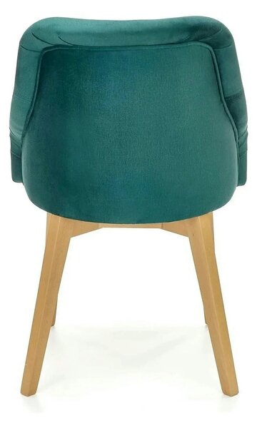 Scaun TOLEDO 2, verde/stejar, stofa catifelata/lemn de fag, 57x56x86 c