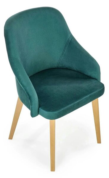 Scaun TOLEDO 2, verde/stejar, stofa catifelata/lemn de fag, 57x56x86 c