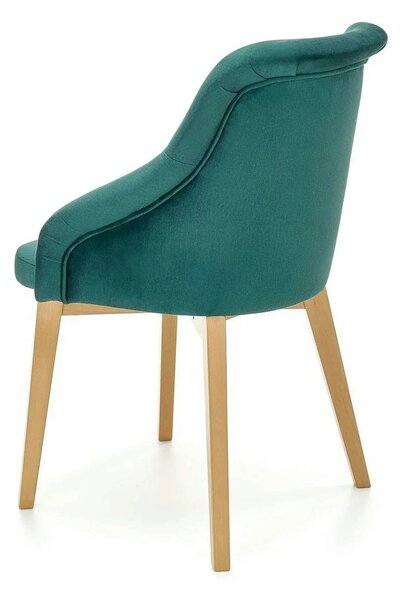 Scaun TOLEDO 2, verde/stejar, stofa catifelata/lemn de fag, 57x56x86 c