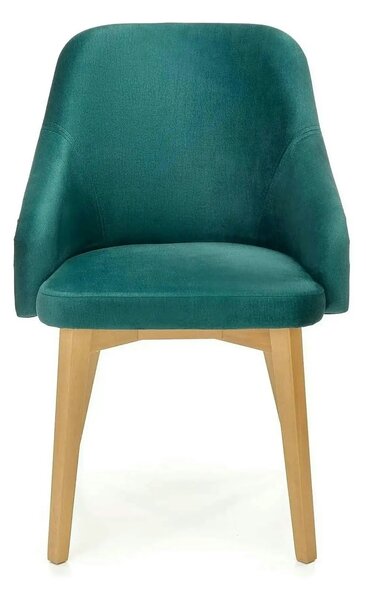 Scaun TOLEDO 2, verde/stejar, stofa catifelata/lemn de fag, 57x56x86 c
