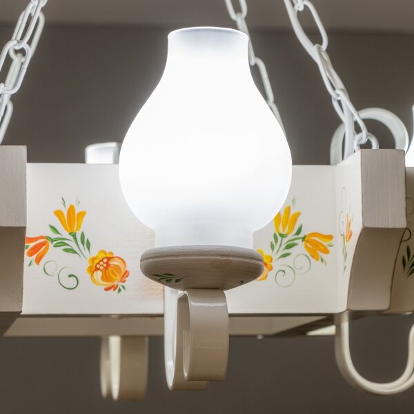 Brilagi - Candelabru cu lanț QUEEN 4xE14/40W/230V fag/crem