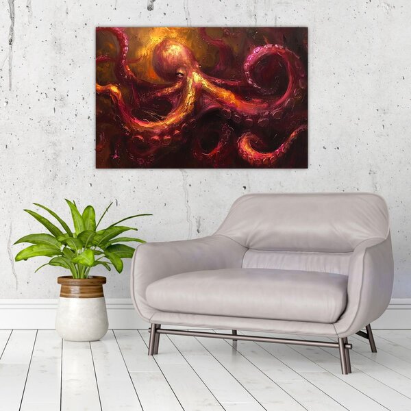 Tablou - Octopus, pictură în ulei (90x60 cm)