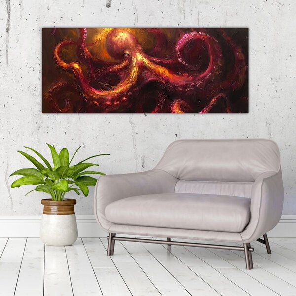 Tablou - Octopus, pictură în ulei (120x50 cm)